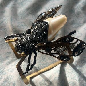 Lanvin bejeweled bug cuff bracelet